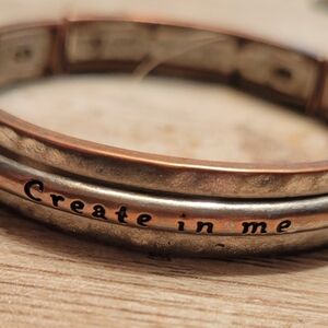 "CREATE IN ME A CLEAN HEART OH GOD..." PATINA STRETCH BRACELET